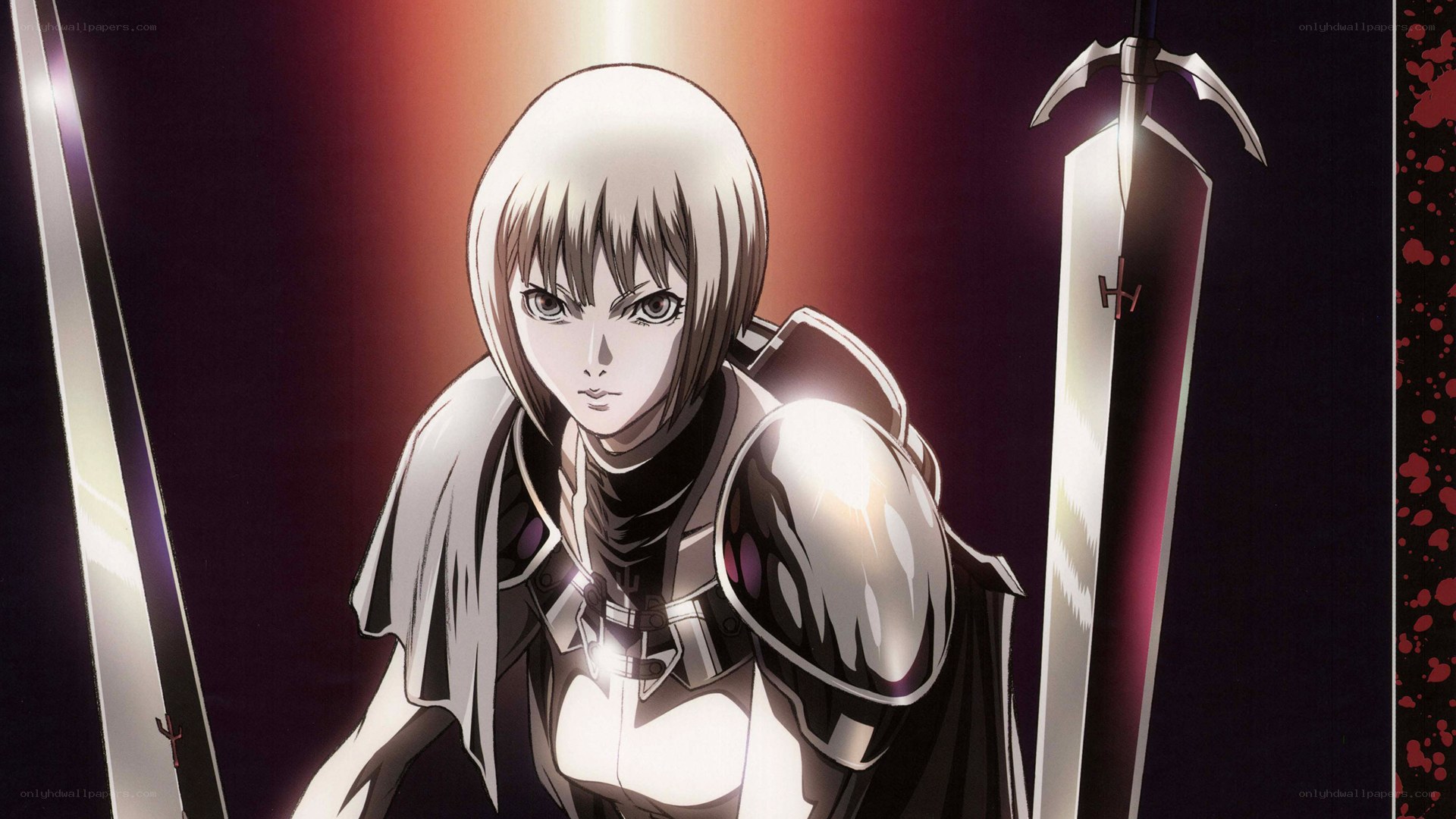anime warrior with swords