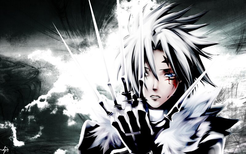 anime warrior with swords