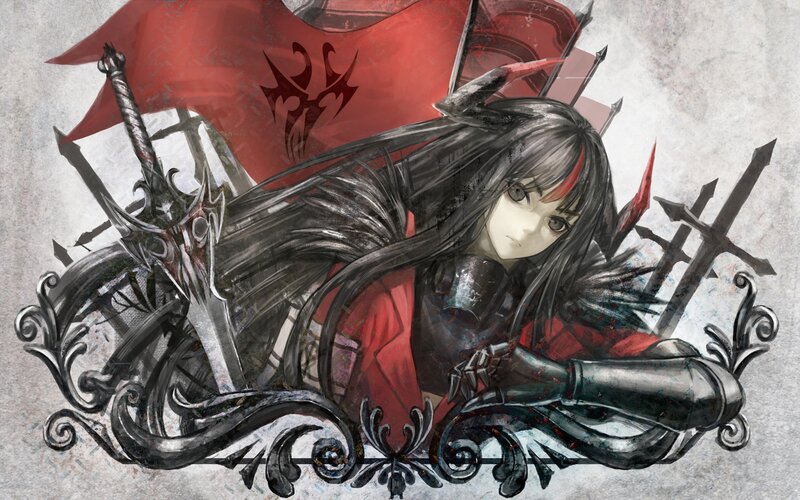 Anime Warrior with Swords — Black