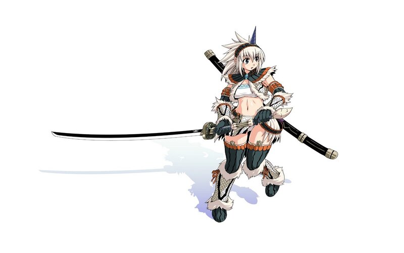 Anime Warrior with Swords — White