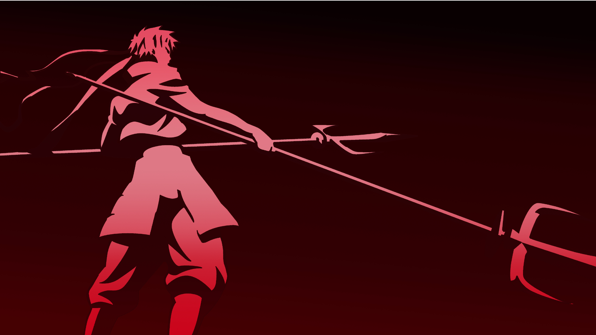 anime warrior with trident
