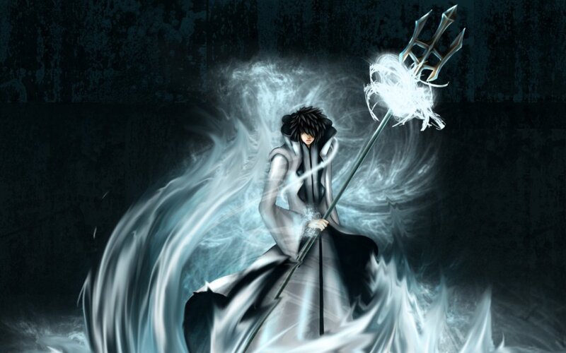 anime warrior with trident