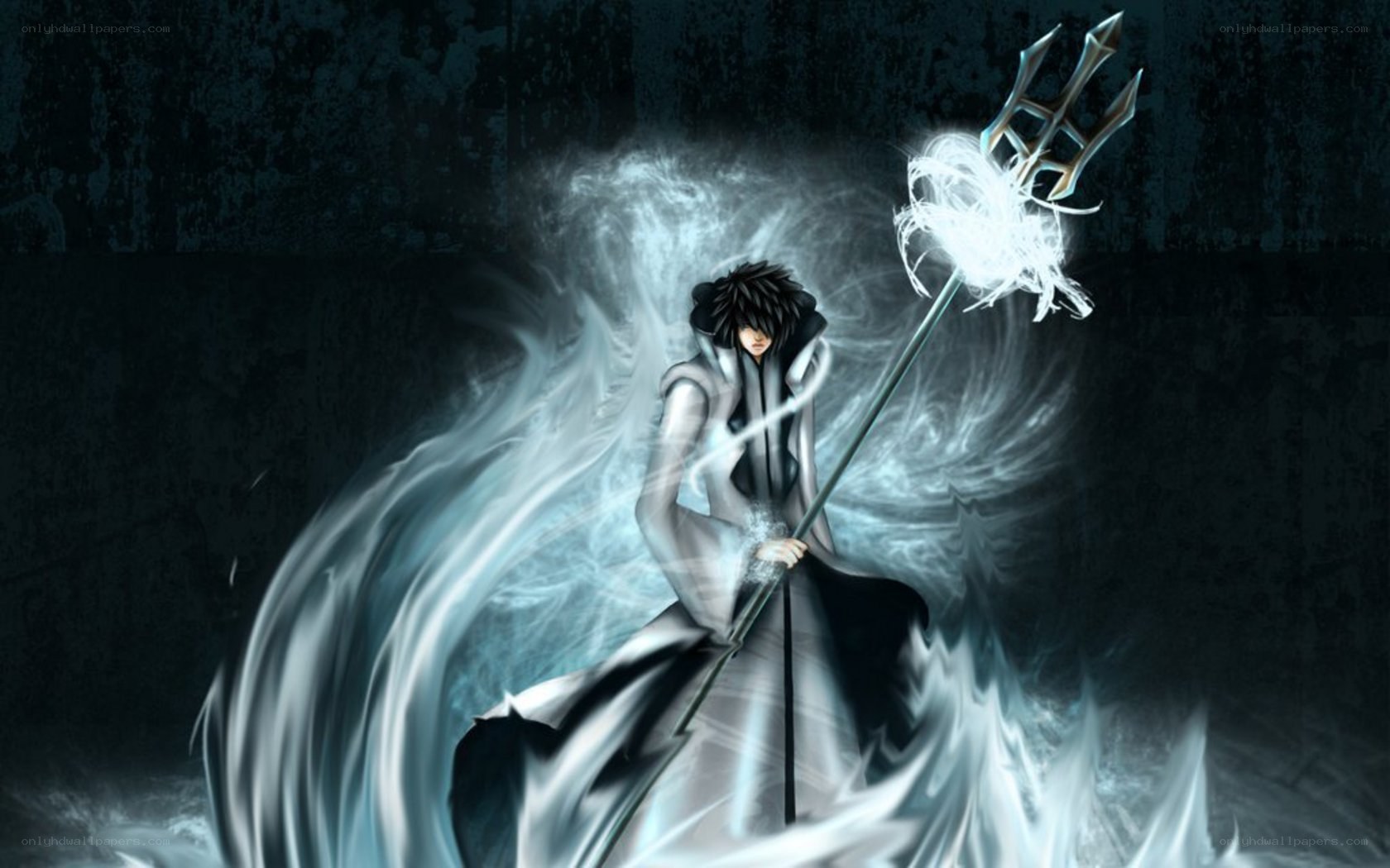 anime warrior with trident
