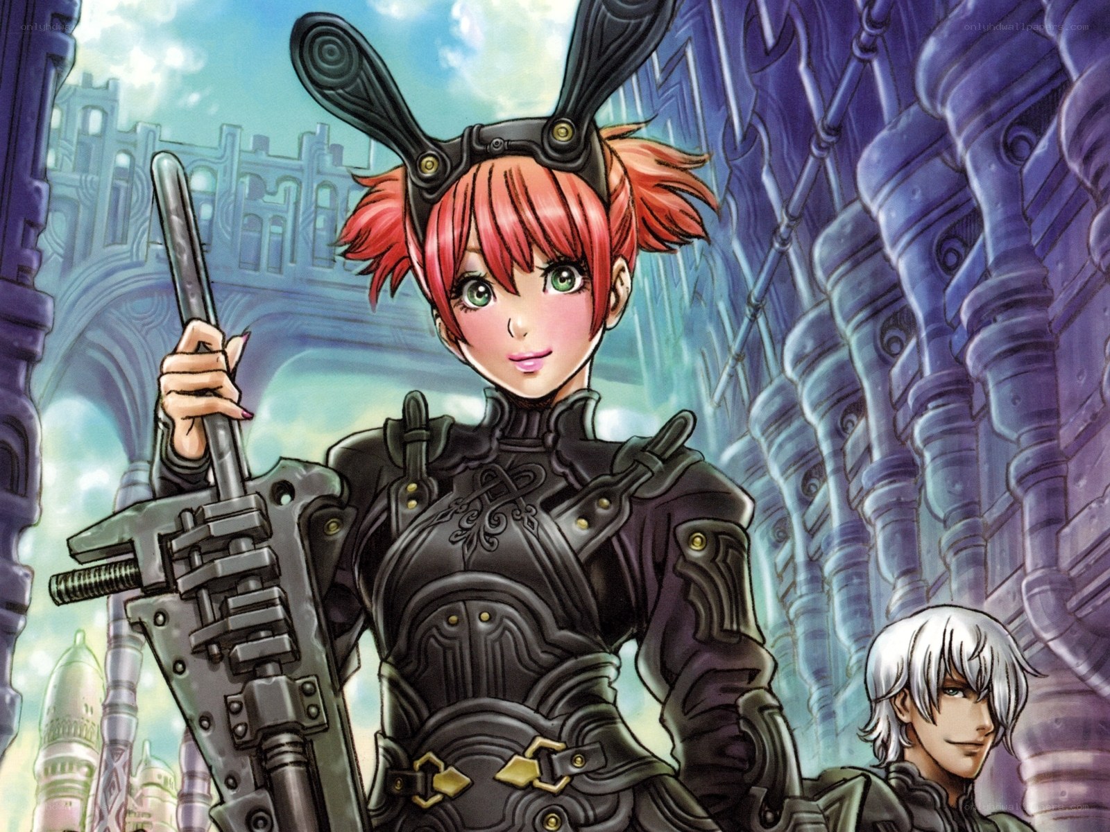 anime warrior with weapon