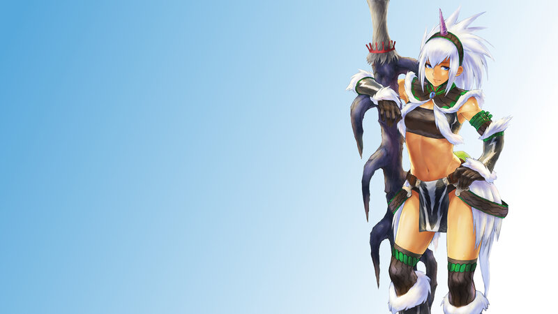 anime warrior with white hair