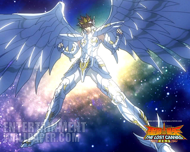 Anime Warrior with Wings — Blue