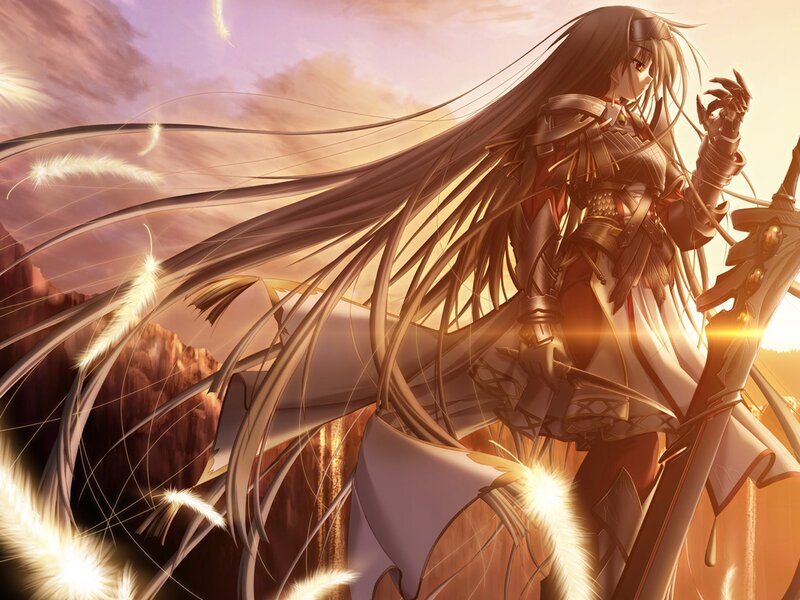 Anime Warrior Woman — Brown, Dramatic