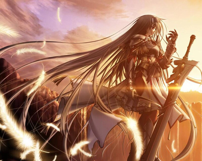 Anime Warrior Woman — Gold, Dramatic