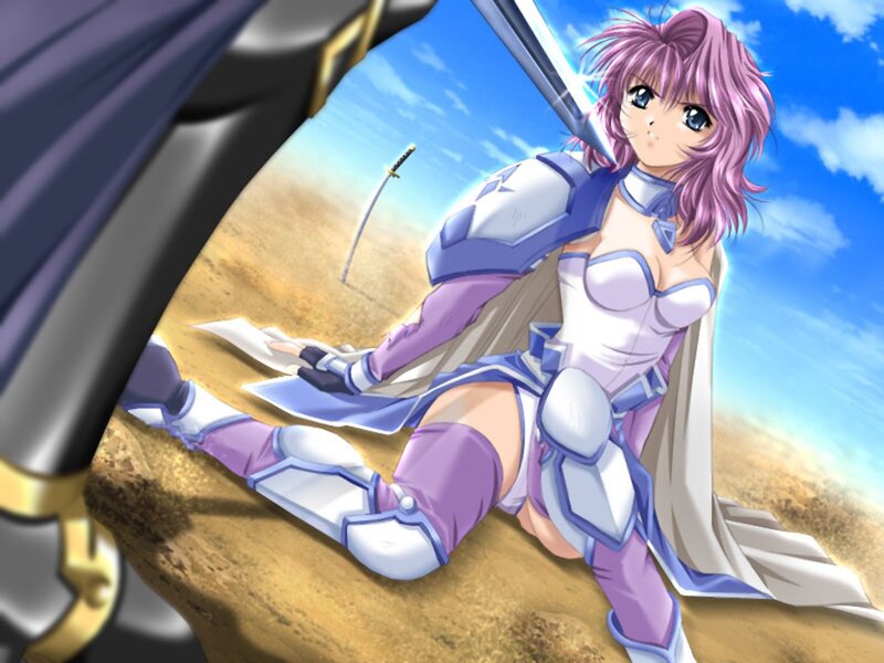 anime warrior woman in desert