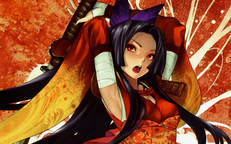 anime warrior woman with sword