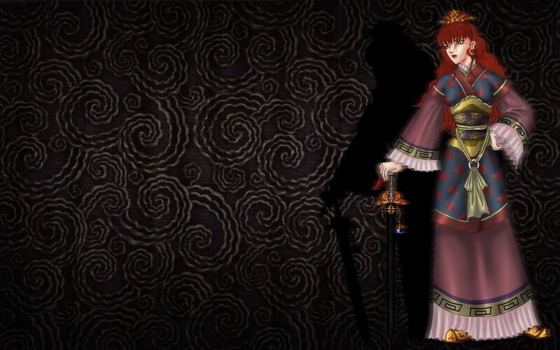 anime warrior woman with sword