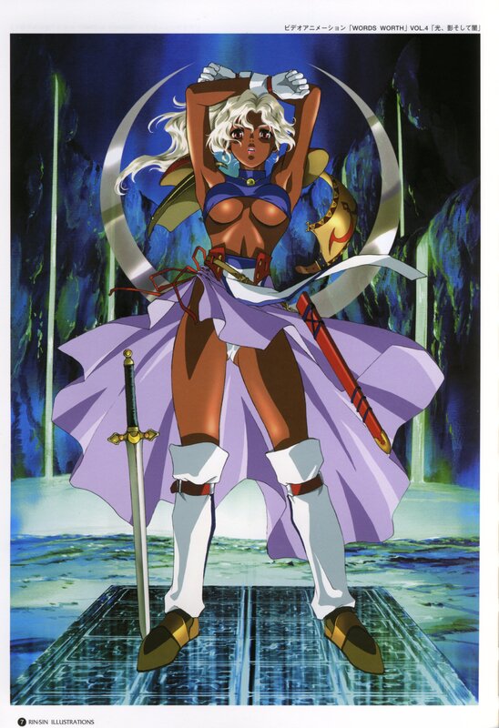Anime warrior woman with sword