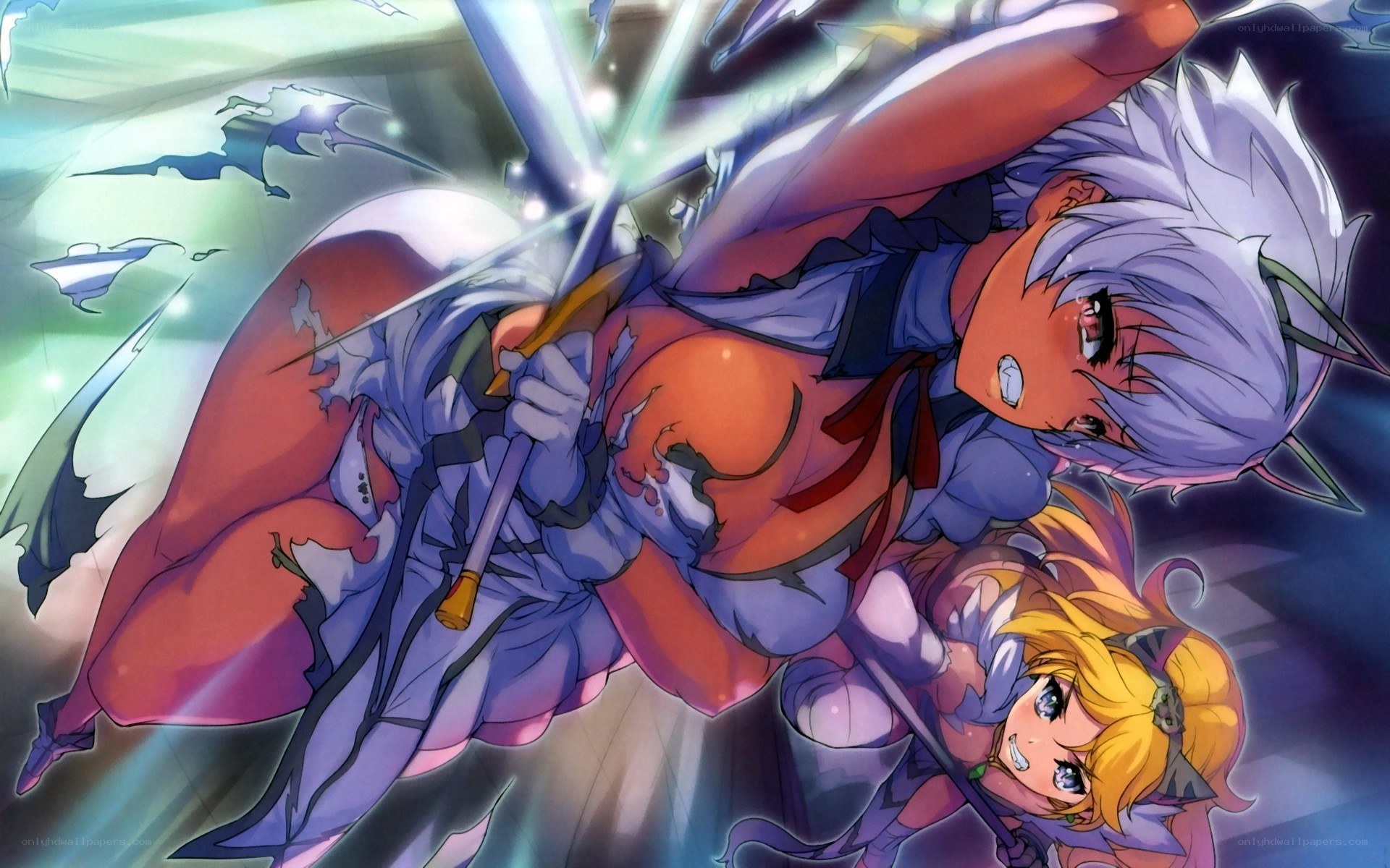 Anime warriors in battle