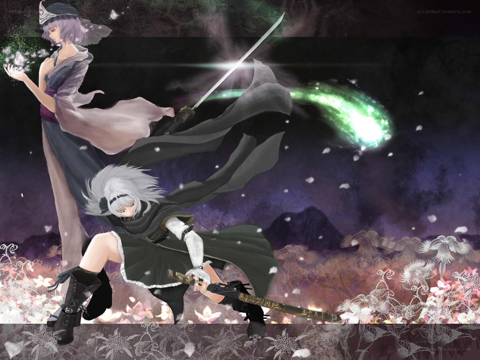 Anime warriors in battle
