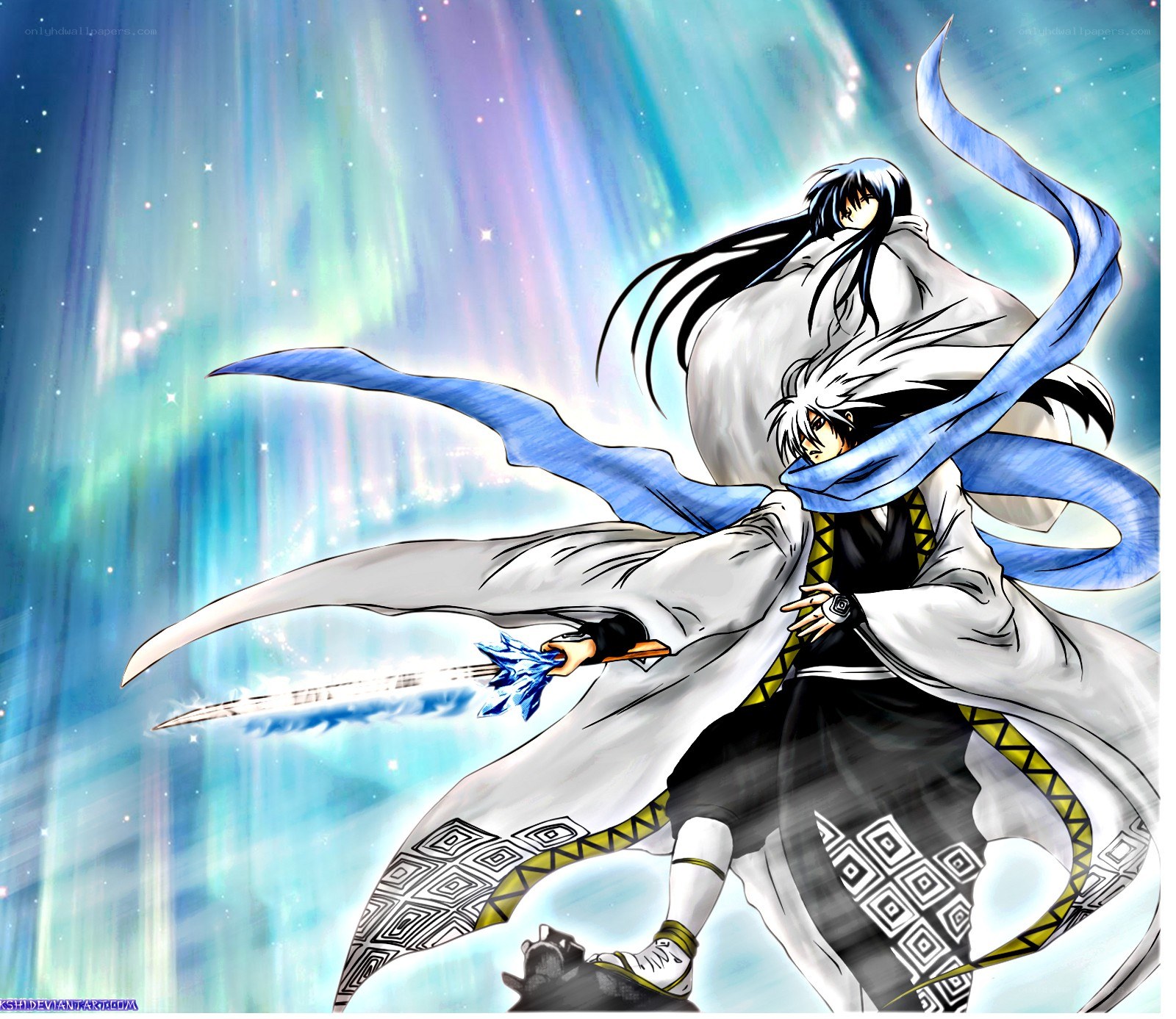 anime warriors in battle