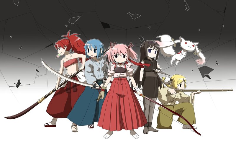 anime warriors in battle stance
