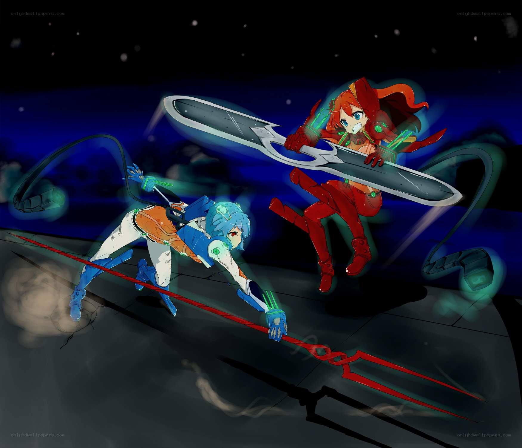 Anime warriors in combat