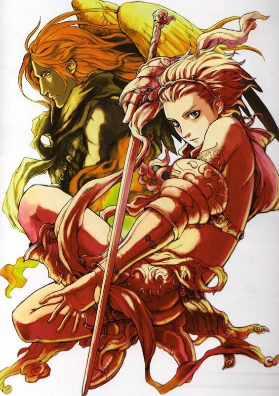 Anime warriors in combat