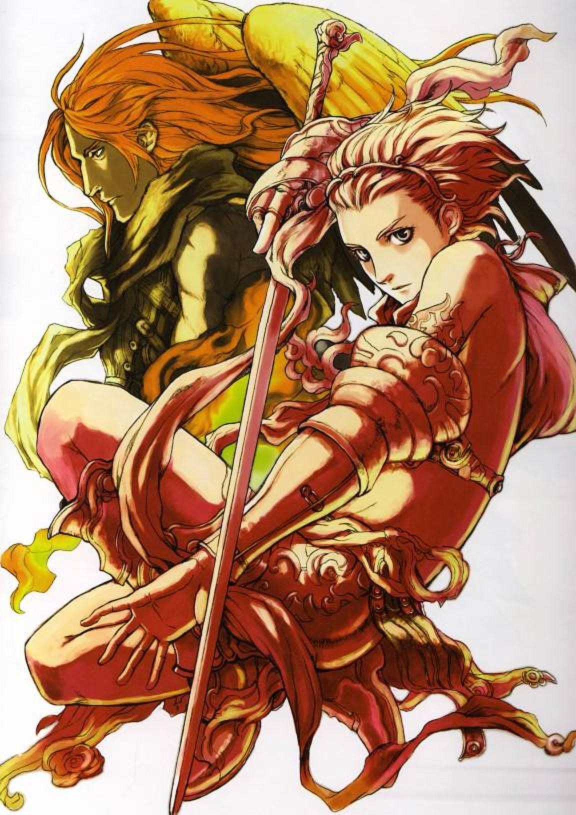 Anime warriors in combat