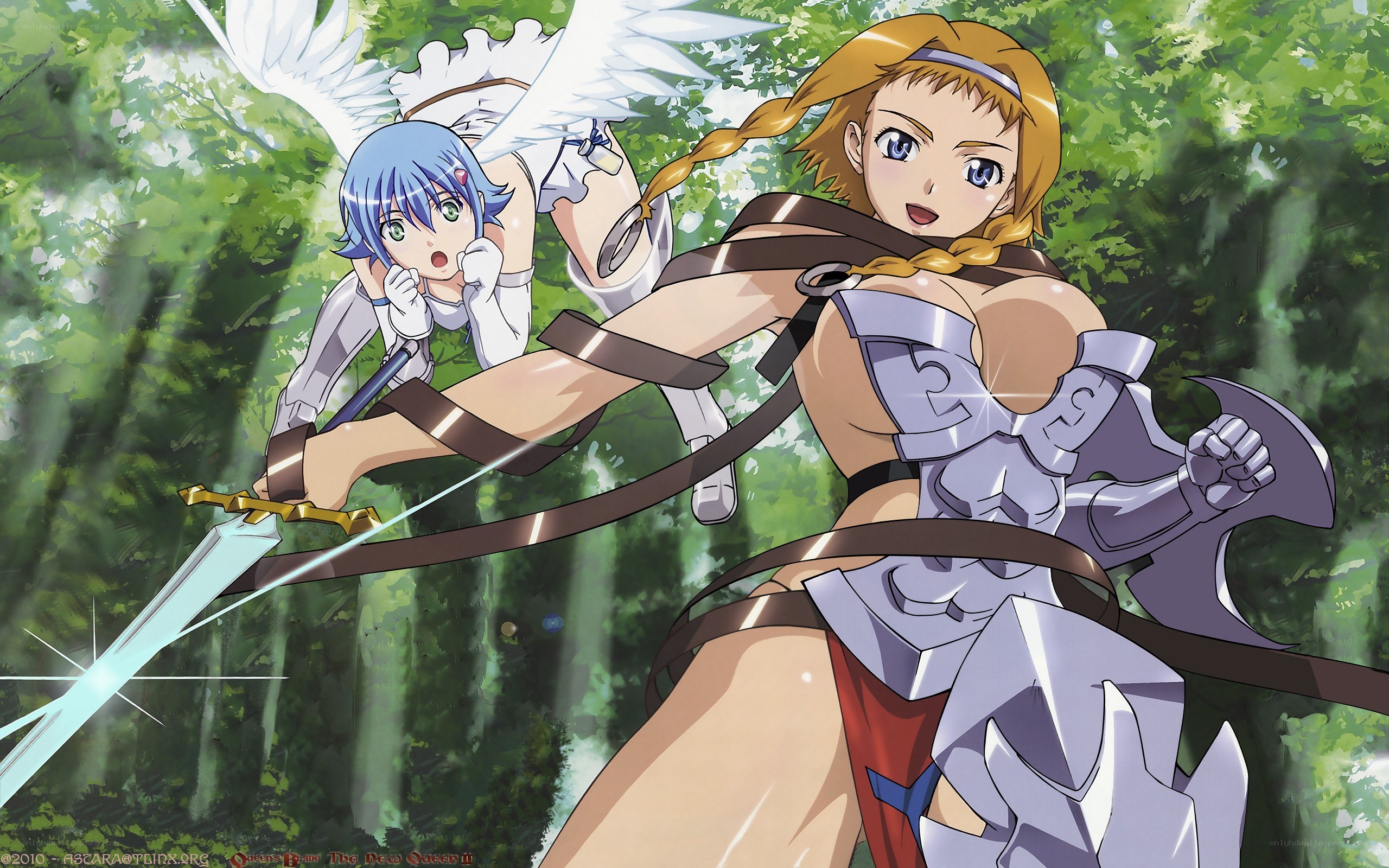 Anime warriors in forest battle