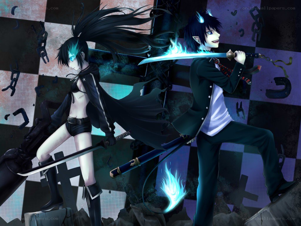 Anime warriors with glowing swords