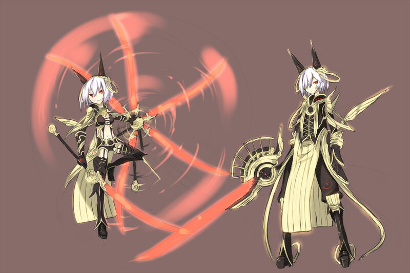 Anime warriors with red blades