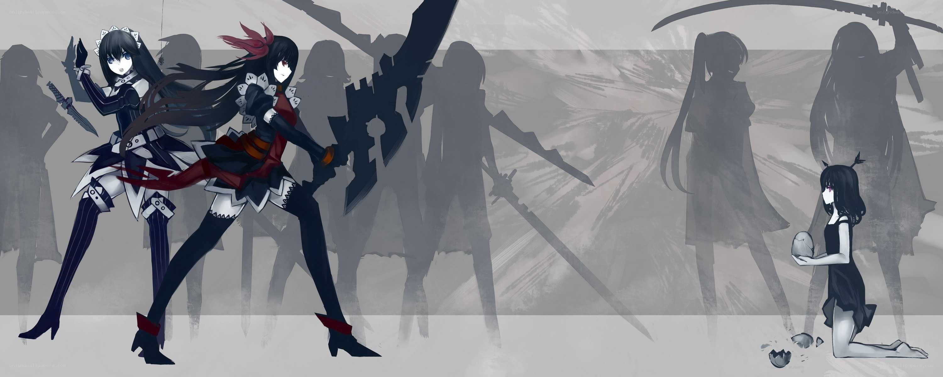 anime warriors with shadow figures