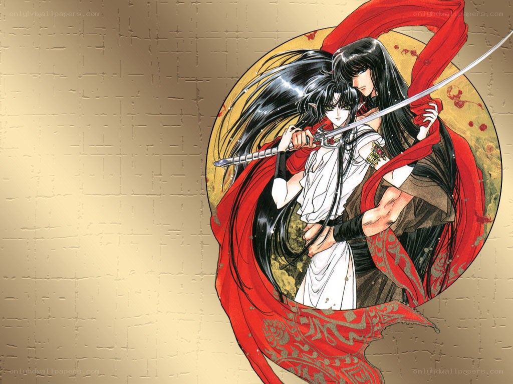 Anime warriors with swords