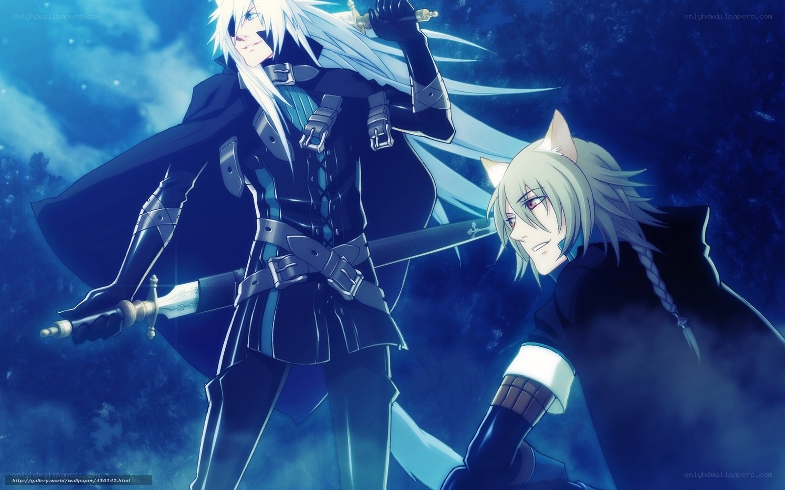 Anime warriors with swords