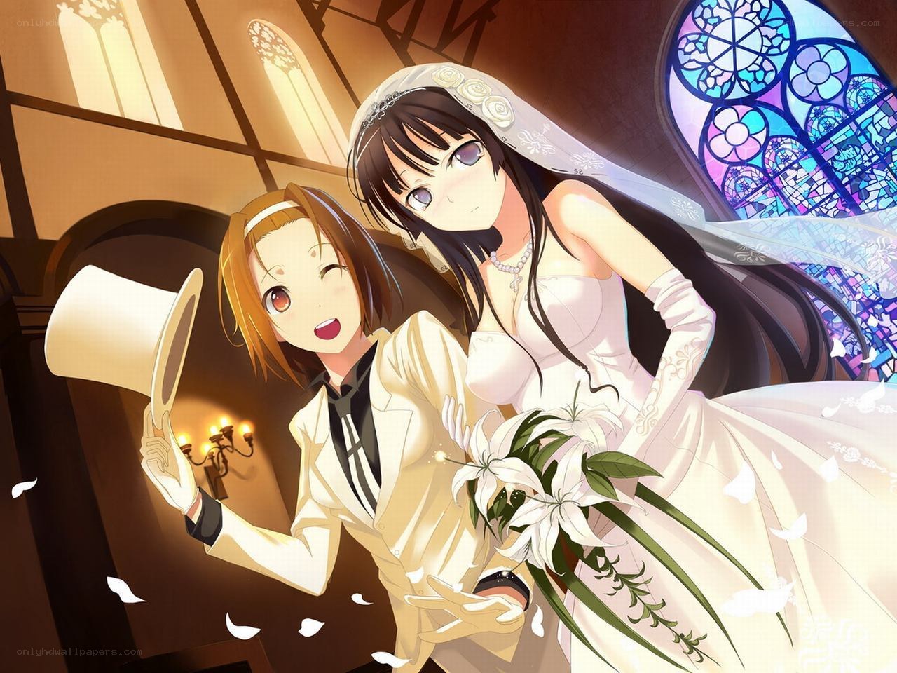 Anime wedding couple