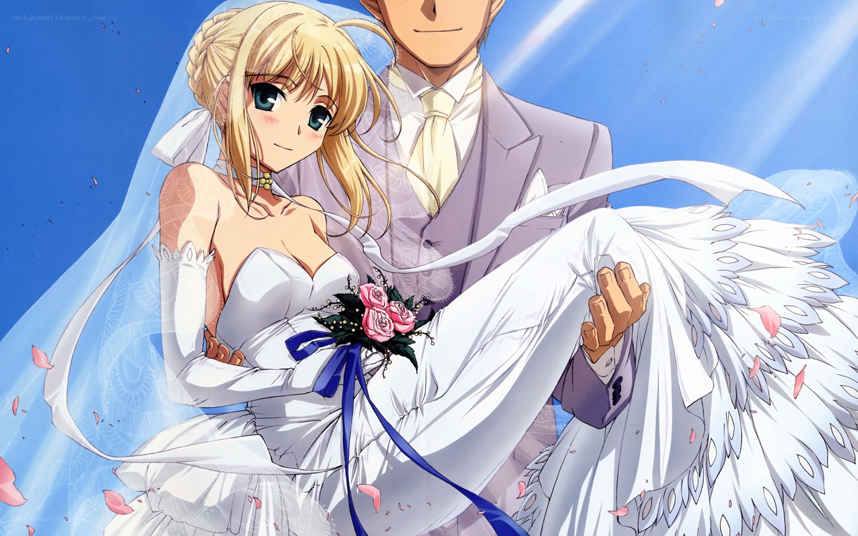 Anime wedding couple