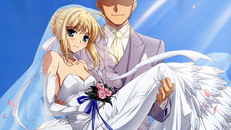 Anime wedding couple