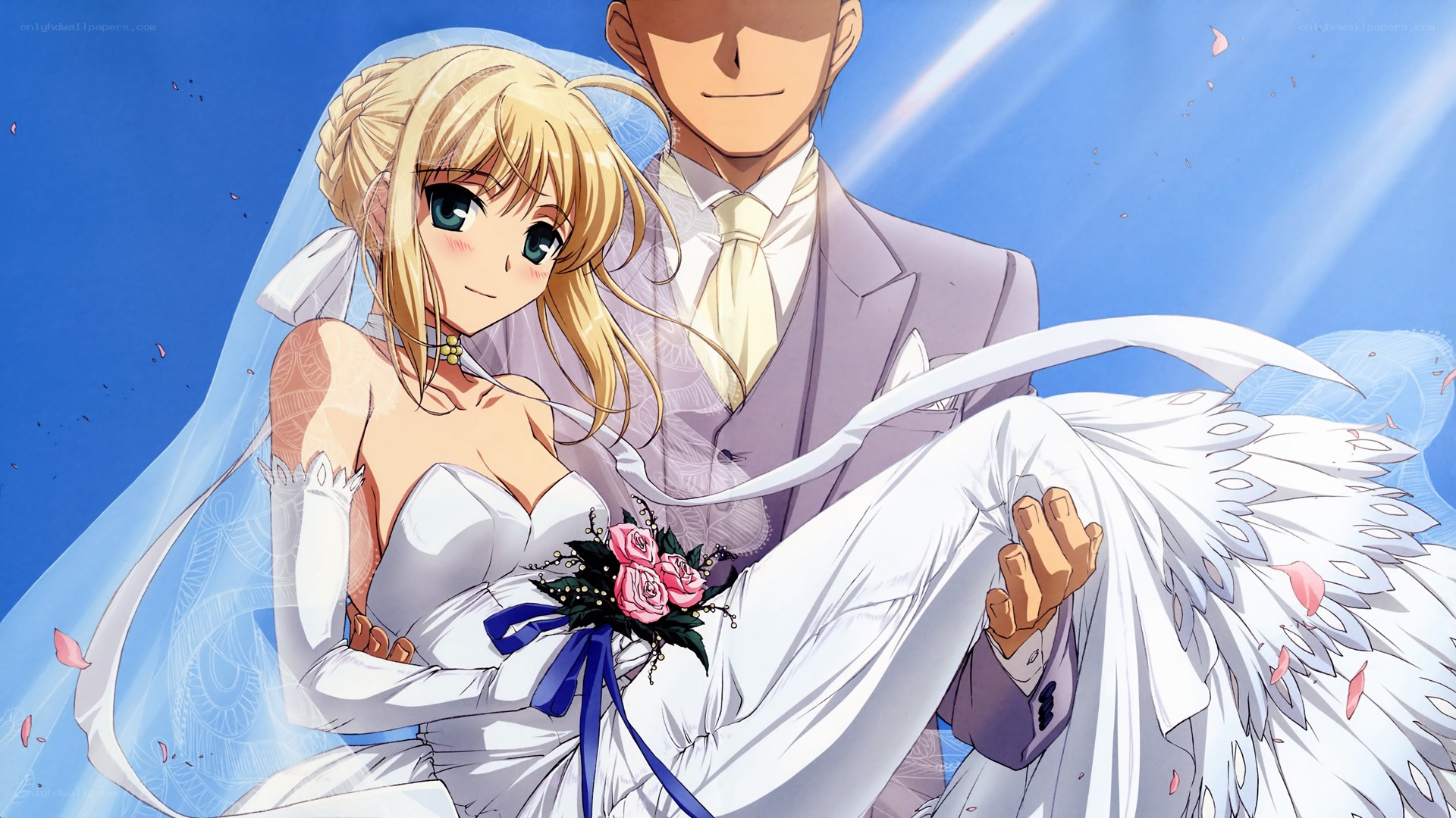 Anime wedding couple