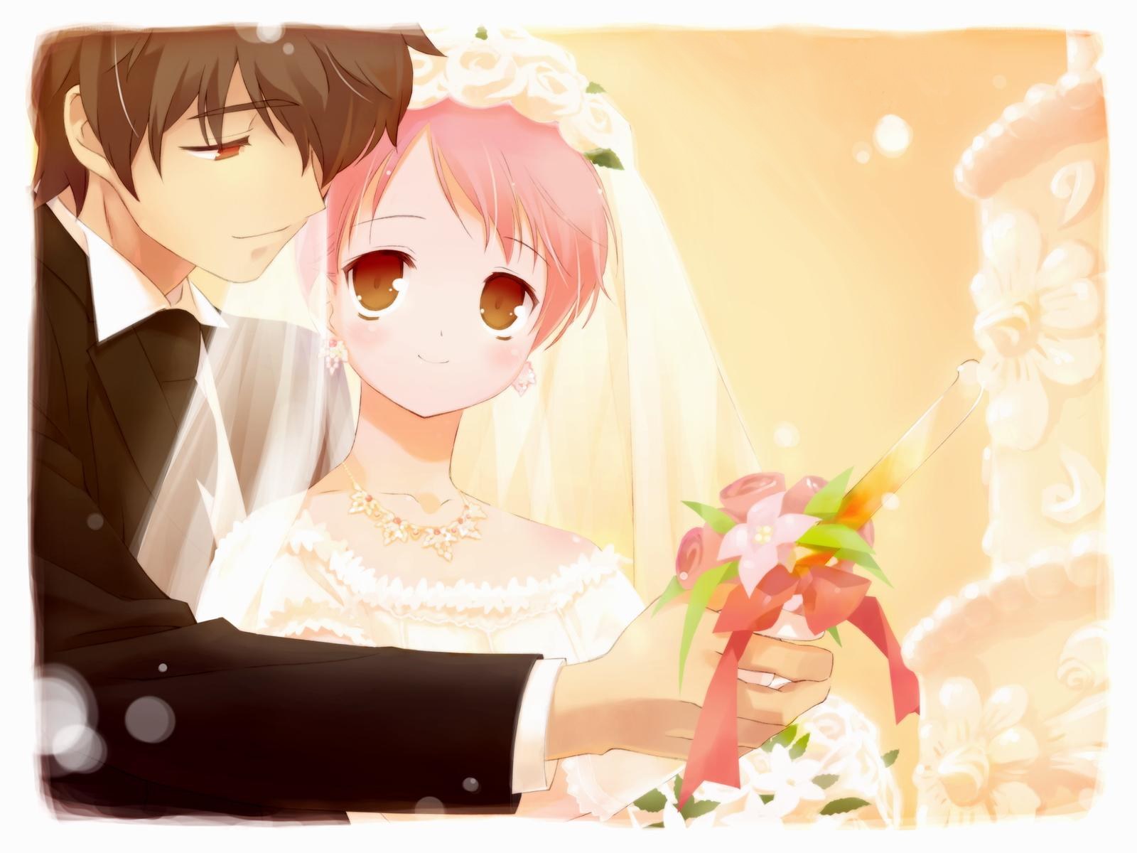 anime wedding couple