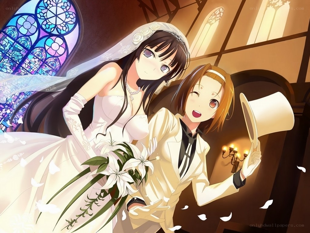 Anime wedding couple