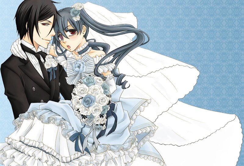 anime wedding couple