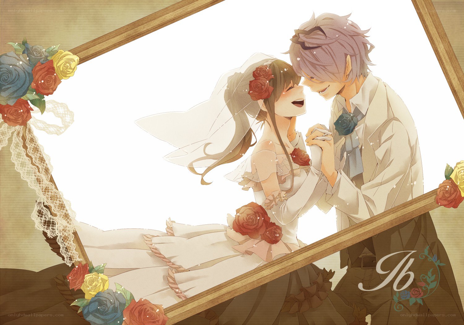 anime wedding couple
