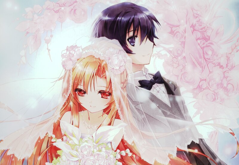 anime wedding couple