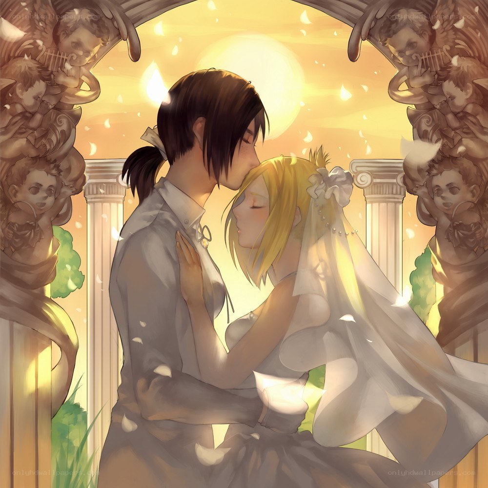 Anime wedding couple