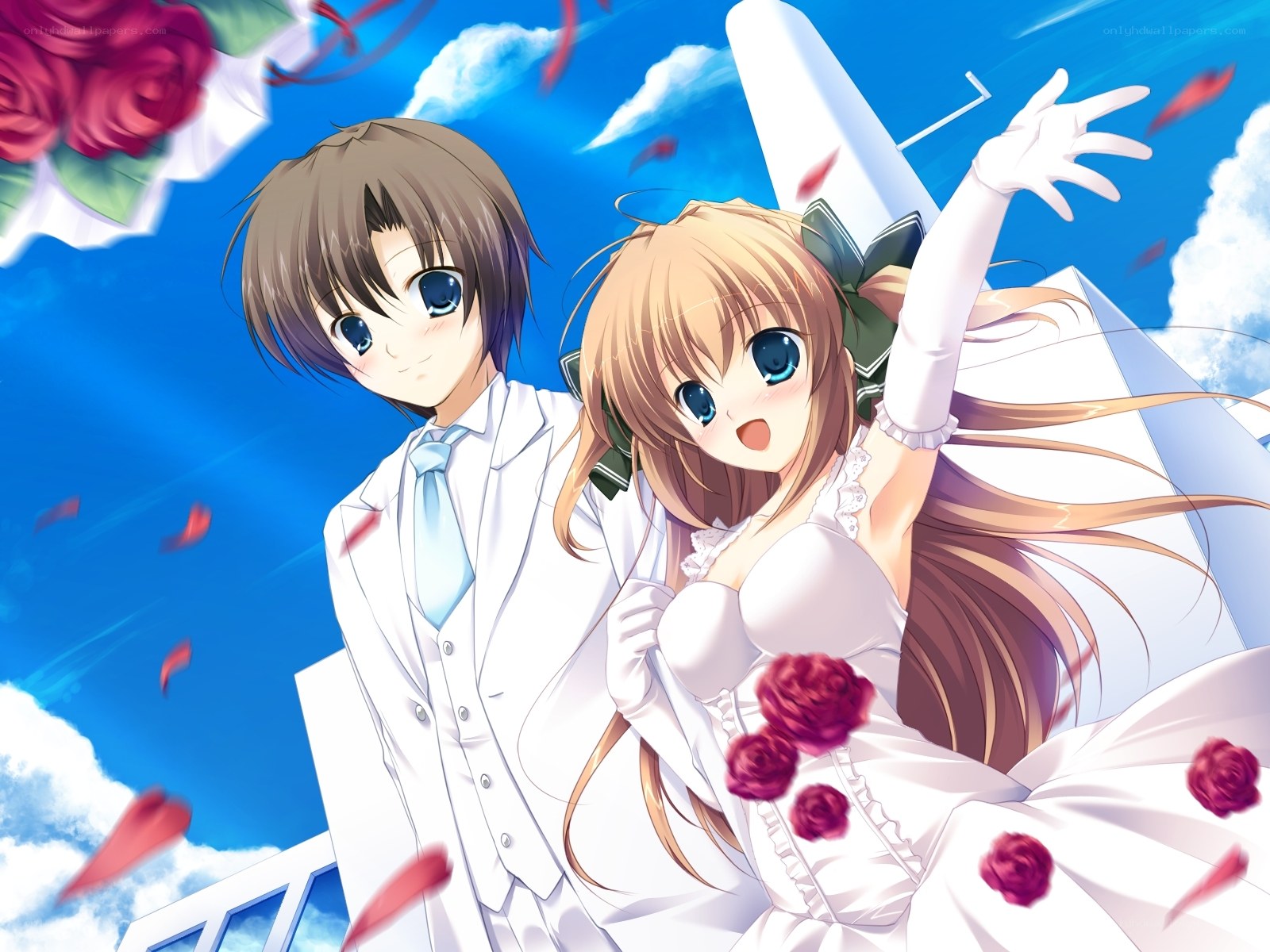 anime wedding couple