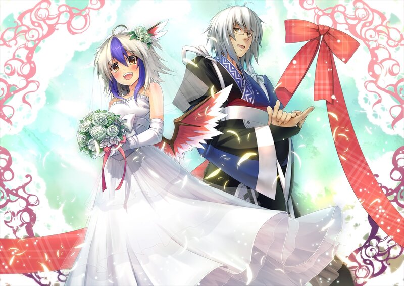 anime wedding couple