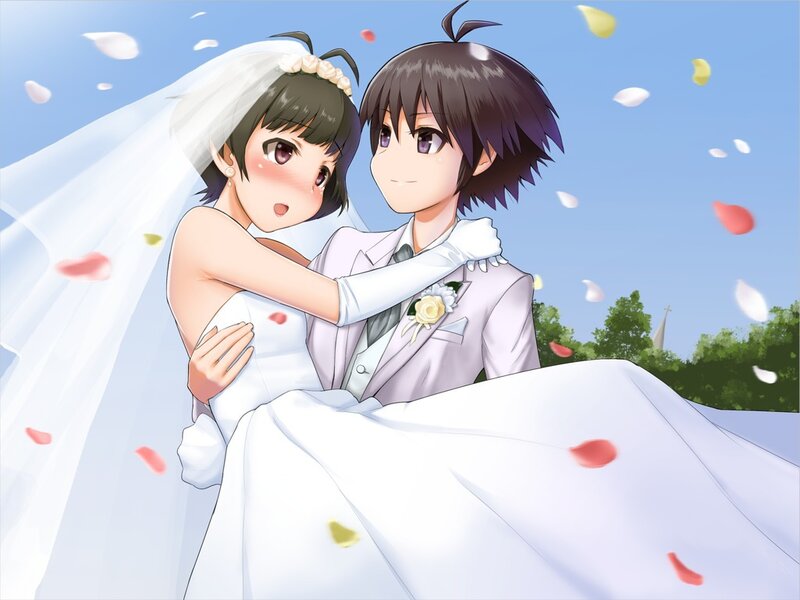 anime wedding couple