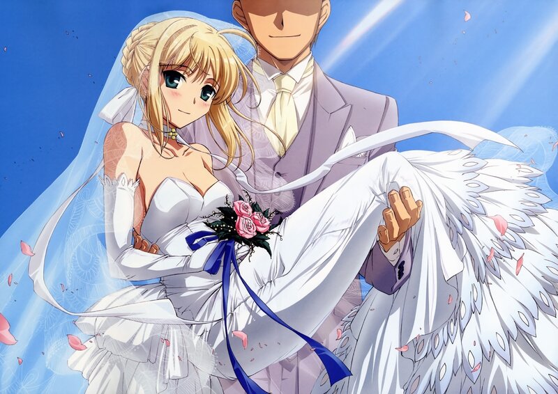 Anime wedding couple