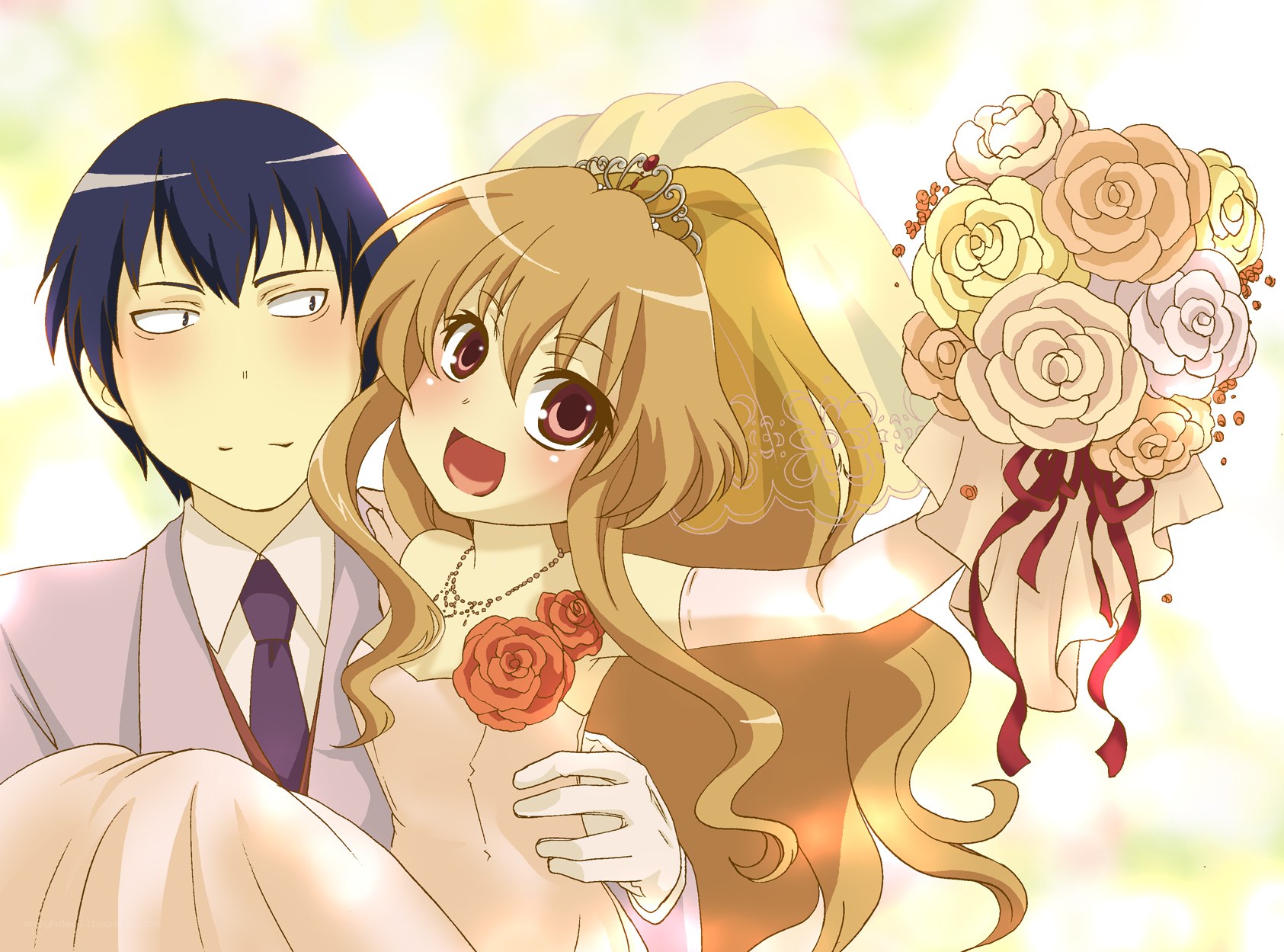 anime wedding couple