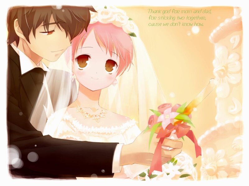 Anime wedding couple
