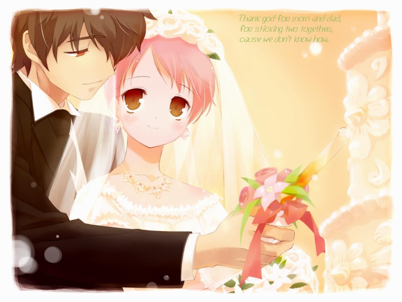 Anime wedding couple