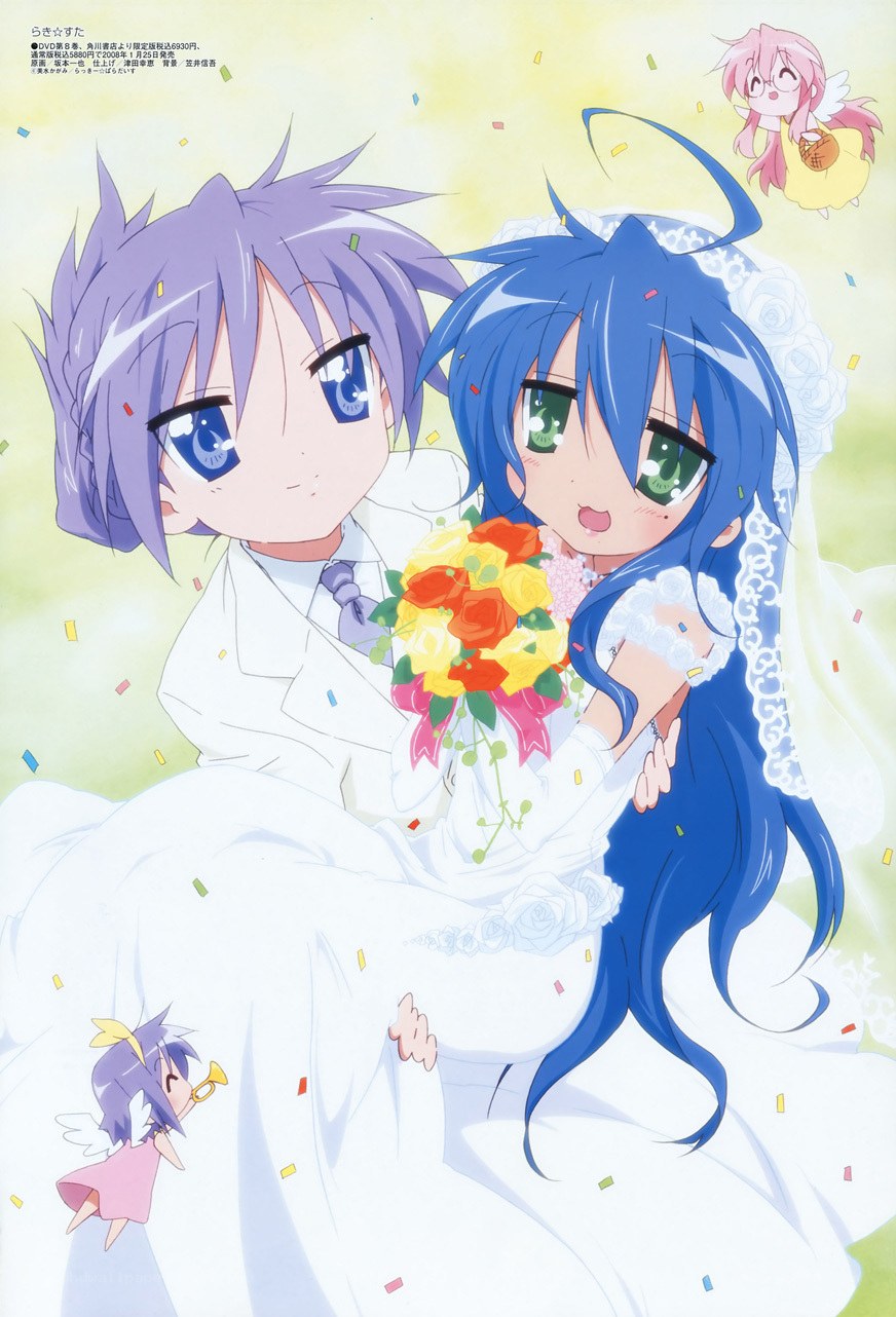 Anime wedding couple illustration