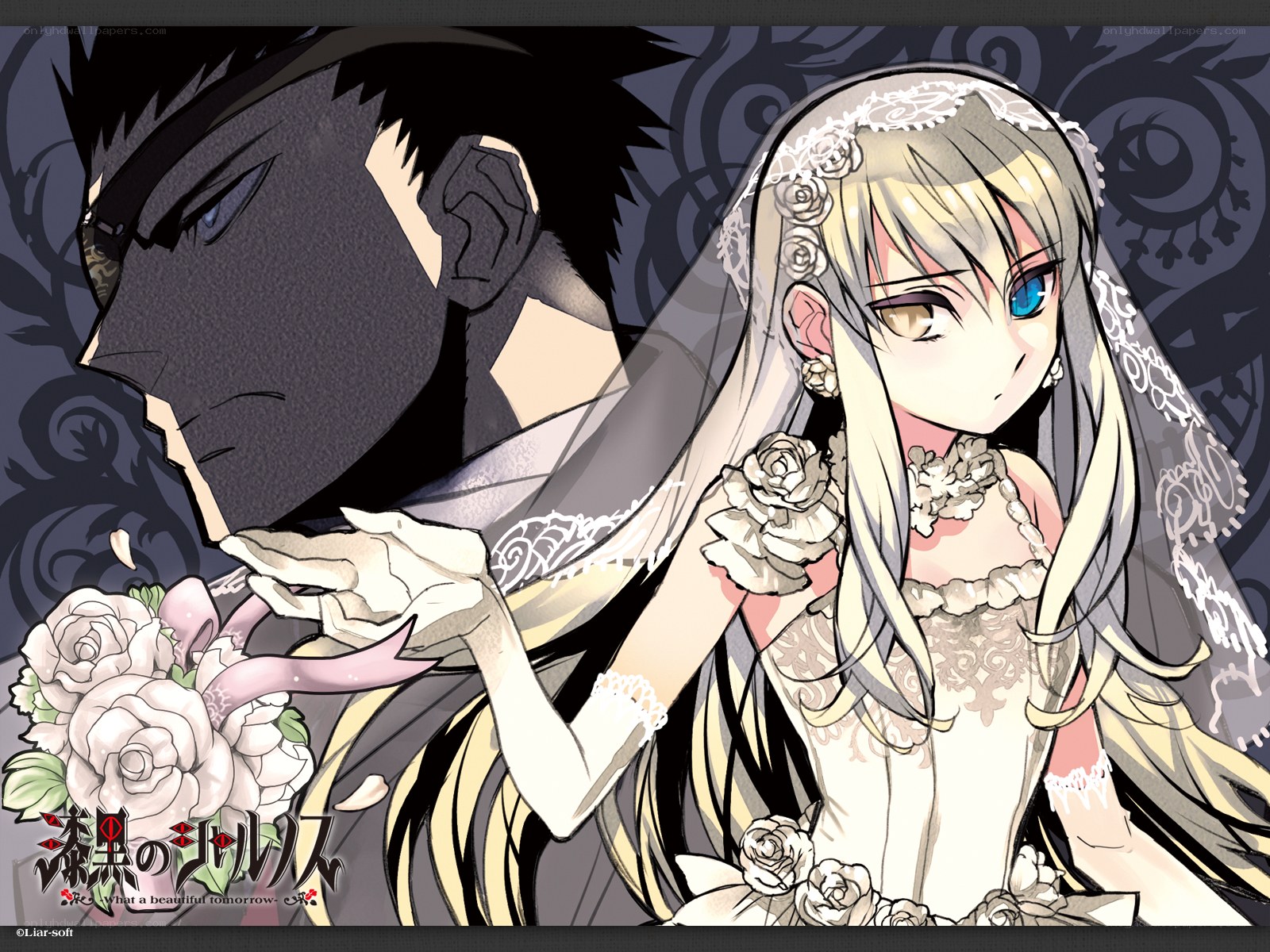 anime wedding couple illustration
