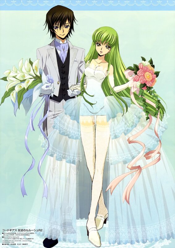anime wedding couple illustration