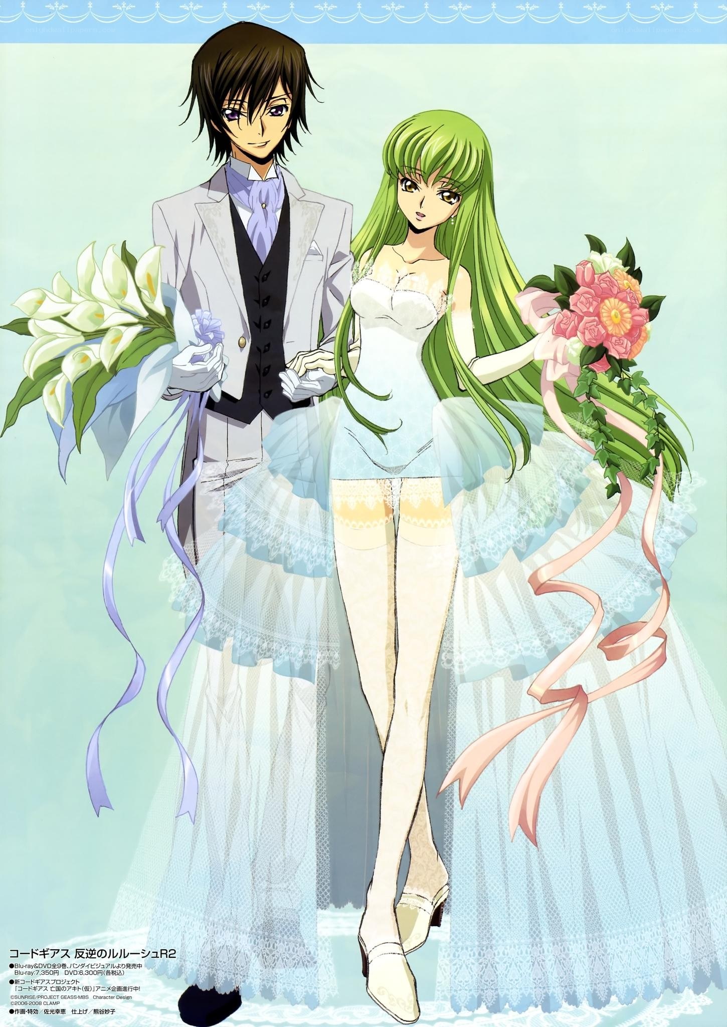 anime wedding couple illustration